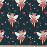 Algodón estampado MELUSINE Medianoche / Multicolor rosados